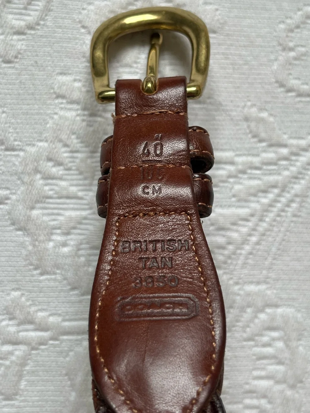 Vintage COACH Brown Belt 3850 British Tan Woven Leather Braided 40